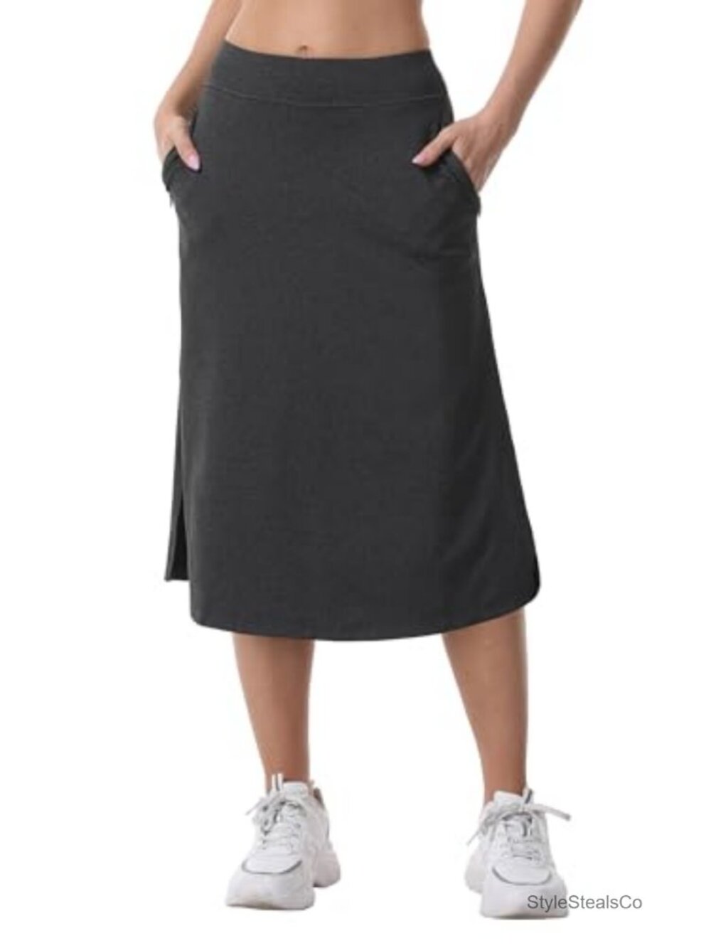 27" Athletic Skort with Built-in Shorts Zipper Pockets High Waist